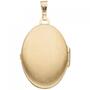 Medaillon oval f�r 2 Fotos 333 Gelbgold matt Anh�nger zum �ffnen