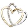 Anh�nger Herzen 585 Gold Gelbgold bicolor 14 Diamanten Brillanten