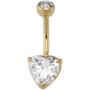 Bauchnabel Piercing Herz Edelstahl mit gold farbener PVD-Beschichtung 