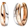Creolen 585 Gold Rotgold bicolor 2 Diamanten Brillanten Ohrringe 