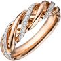 Damen Ring gedreht 585 Gold Rotgold bicolor 36 Diamanten (Gr��e: 54) 
