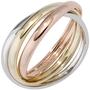 Damen Ring 3-reihig 585 Gelbgold Wei�gold Rotgold tricolor (Gr��e: 52) 