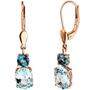 Boutons 585 Gold Rotgold 2 Blautopase hellblau blau Ohrringe Ohrh�nger 