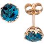 Ohrstecker rund 585 Gold Rotgold 2 Blautopase blau London blue Ohrringe 