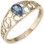 Damen Ring 585 Gold Gelbgold 1 Safir blau Goldring (Gr��e: 56) 