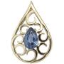 Anh�nger Tropfen 585 Gold Gelbgold 1 blauer Safir Tropfenform
