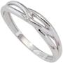 Damen Ring 585 Gold Wei�gold 1 Diamant Brillant 0,02ct., Wei�goldring (Gr��e: 62) 