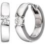 Creolen rund 925 Sterling Silber 2 Zirkonia Ohrringe Silberohrringe 
