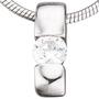 Einh�nger Anh�nger 925 Sterling Silber rhodiniert 1 Zirkonia