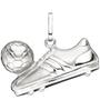 Anh�nger Fu�ball Fu�ballschuh mit Ball 925 Sterling Silber mattiert