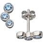 Ohrstecker 925 Sterling Silber rhodiniert 6 Spinelle hellblau blau Ohrringe 