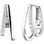 Creolen 925 Sterling Silber mit Zirkonia Ohrringe Silberohrringe 