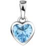 Kinder Anh�nger Herz 925 Sterling Silber 1 Kristall blau hellblau