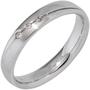 Partner Ring 925 Sterling Silber rhodiniert mattiert 3 Zirkonia (Gr��e: 64) 