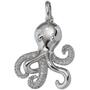 Anh�nger Krake 925 Sterling Silber rhodiniert mit Zirkonia Octopus