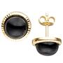 Ohrstecker rund 333 Gold Gelbgold 2 Onyxe schwarz Ohrringe Goldohrringe 