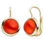 Boutons rund 333 Gold Gelbgold 2 Korallen rot Ohrringe Ohrh�nger 