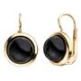 Boutons rund 333 Gold Gelbgold 2 Onyxe schwarz Ohrringe Ohrh�nger 