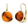 Boutons rund 333 Gold Gelbgold 2 Bernsteine orange Ohrringe 