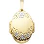 Medaillon oval mit Blumen Muster 333 Gold Gelbgold zum �ffnen f�r 6 Fotos