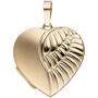 Medaillon Herz f�r 2 Fotos 333 Gold Gelbgold matt Anh�nger zum �ffnen