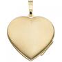 Medaillon Herz f�r 2 Fotos 333 Gold Gelbgold matt Anh�nger zum �ffnen