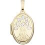 Medaillon oval Baum 585 Gold Gelbgold bicolor zum �ffnen f�r 2 Fotos
