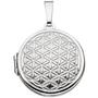 Medaillon rund Lebensblume 925 Sterling Silber rhodiniert zum �ffnen f�r 2 Fotos