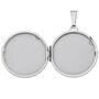 Medaillon rund Lebensblume 925 Sterling Silber rhodiniert zum �ffnen f�r 2 Fotos