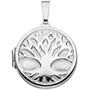 Medaillon rund Baum 925 Sterling Silber rhodiniert zum �ffnen f�r 2 Fotos