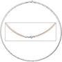 Halsreif Halskette Collier 925 Silber rotgold vergoldet beidseitig tragbar 45 cm