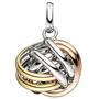 Anh�nger Knoten verschlungen 925 Silber vergoldet tricolor dreifarbig