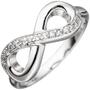 Damen Ring Unendlichkeit 925 Sterling Silber rhodiniert mit Zirkonia (Gr��e: 54) 