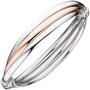 Armreif Armband oval 925 Sterling Silber bicolor vergoldet 12,3 mm breit 