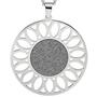 Collier Kette mit Anhnger rund Edelstahl mit Glitzer-Effekt 80 cm