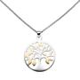 Collier Kette mit Anh�nger Lebensbaum Edelstahl bicolor 46 cm verk�rzbar