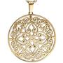 Collier Kette mit Anh�nger rund Edelstahl gold farben beschichtet 46 cm