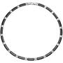 Collier Halskette aus schwarzer Keramik mit Edelstahl und Zirkonia 47 cm