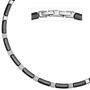Collier Halskette aus schwarzer Keramik mit Edelstahl und Zirkonia 47 cm
