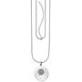 Collier Kette mit Anh�nger rund Edelstahl mit Glitzer-Effekt 80 cm verk�rzbar