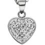 Collier Kette mit Anh�nger Herz aus Edelstahl mit Kristallen 45 cm
