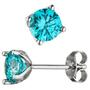 Ohrstecker 925 Sterling Silber 2 Zirkonia t�rkis hellblau blau Ohrringe 