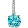 Anh�nger 925 Sterling Silber 1 Zirkonia t�kis hellblau blau 