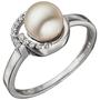 Damen Ring 925 Sterling Silber mit 1 Perle und Zirkonia (Gr��e: 52) 