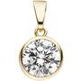 Anhnger rund 925 Sterling Silber Gold vergoldet 1 Zirkonia 