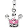 Kinder Anh�nger Krone 925 Sterling Silber mit Zirkonia rosa 