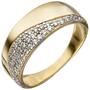 Damen Ring 333 Gelbgold mit Zirkonia, Goldring (Gr��e: 56) 