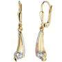 Ohrh�nger 333 Gold Gelbgold bicolor 2 Zirkonia Ohrringe Boutons 