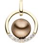 Anh�nger 333 Gelbgold bicolor mit dunkler Perle und Zirkonia 