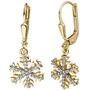 Ohrh�nger Schneeflocke 333 Gold Gelbgold mit Zirkonia Ohrringe Goldohrringe 